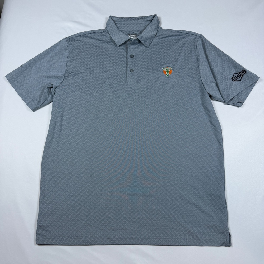 Callaway Golf Polo Shirt Mens Large Gray Opti-Dri Billy Goat Briggs & Stratton